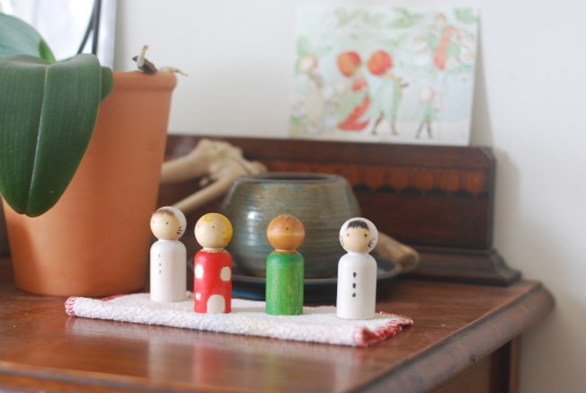 newly beeswaxed peg people