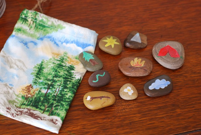 story stones with bag